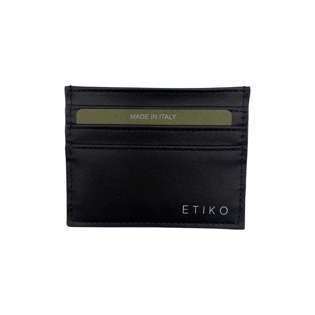 Porte-cartes en feuille noire lisse