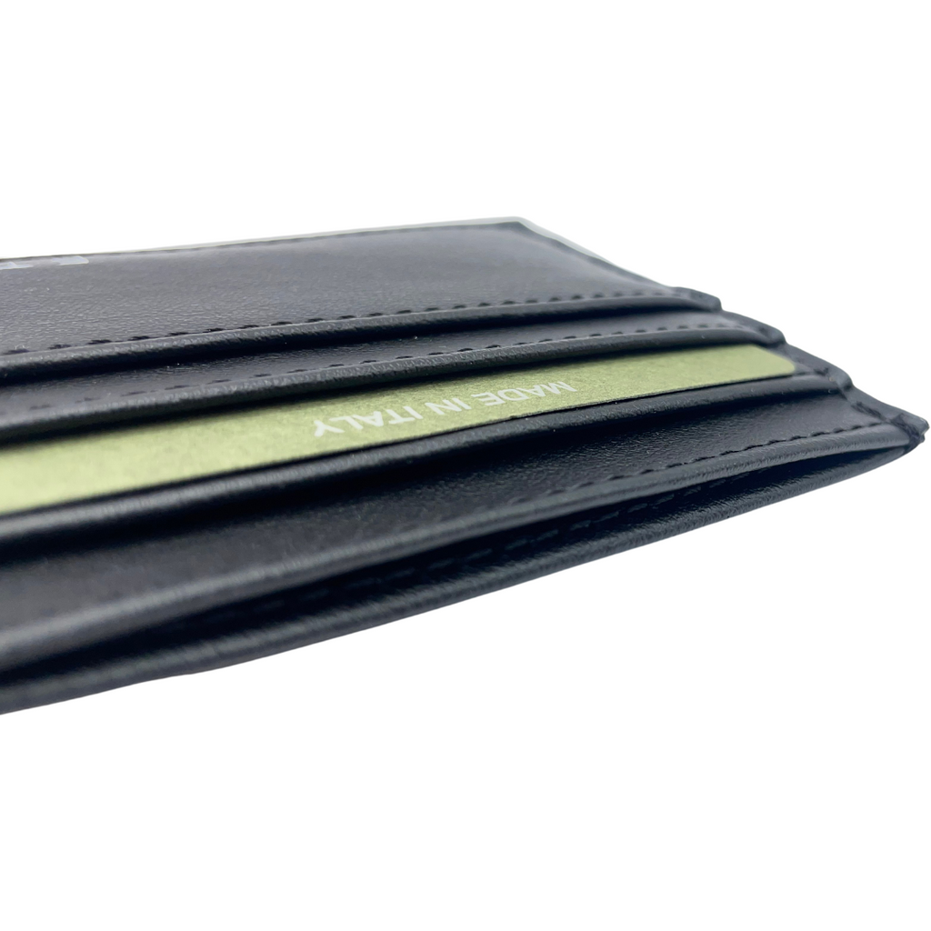 Porte-cartes en feuille noire lisse