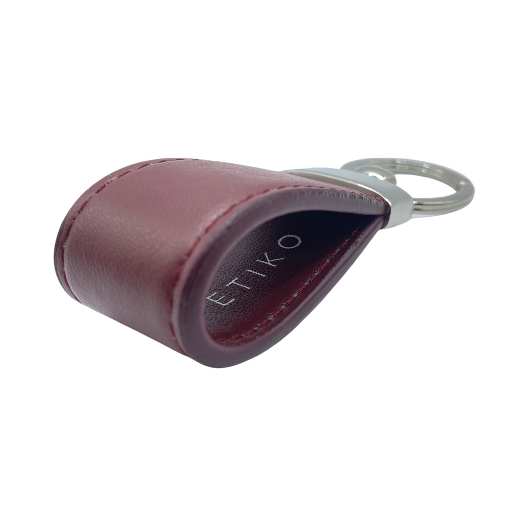Porte-clés goutte bordeaux lisse