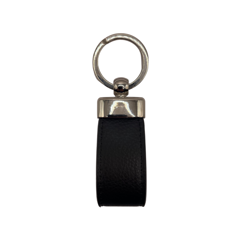 Porte-clés goutte noire martelée