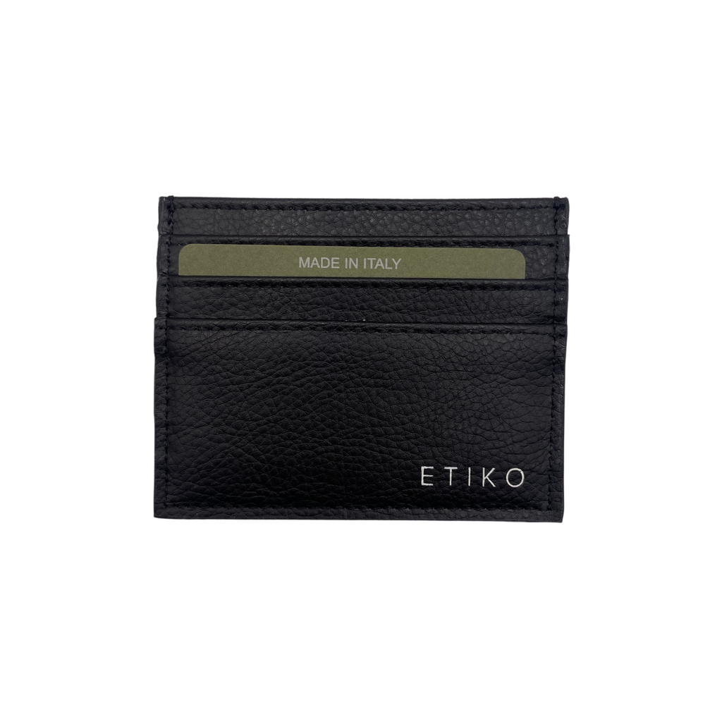 Porte-cartes en feuille noire martelée